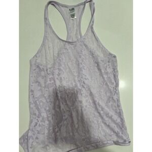 Victoria Sport Racerback Lightweight Animal Print Tank Top Lavender XS